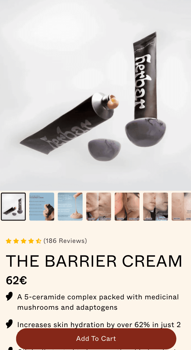 Shopify Store development for skincare brand